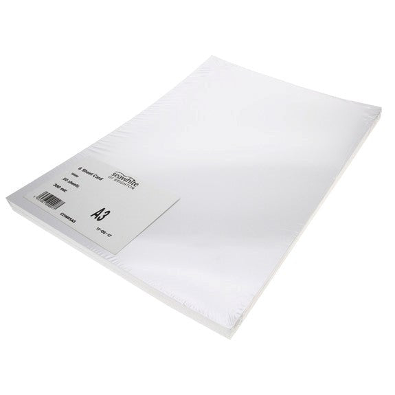 White Card Pack 300GSM - A3 - 50 Sheets