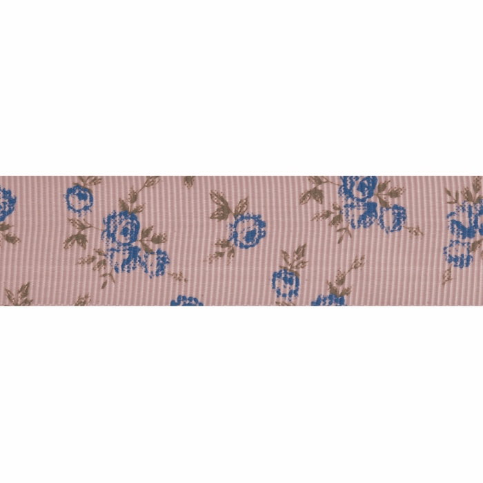 Grosgrain - 5m x 22mm - Blue Rose - Pink