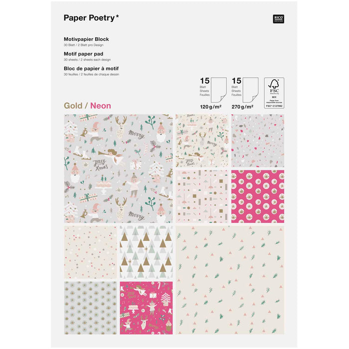 Rico Motif Paper Pad - Christmas Pastel