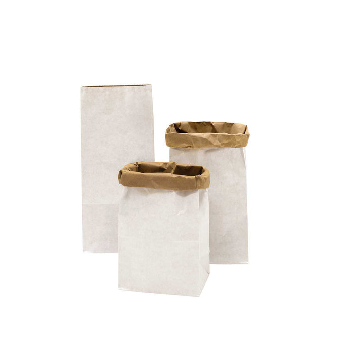 Paper Poetry: Maxi Block Bottom Bag White/Bown - Small