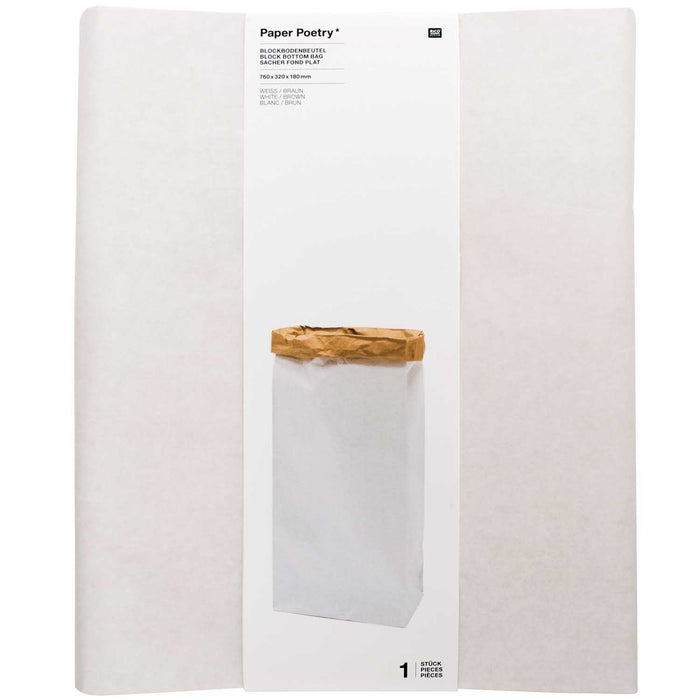 Paper Poetry: Maxi Block Bottom Bag White/Bown - XL