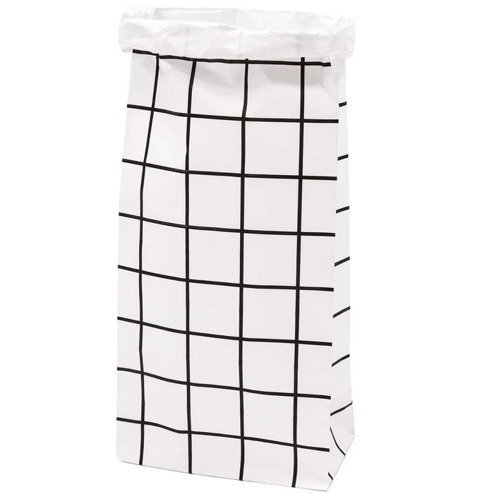 Paper Poetry: Maxi Block Bottom Bag Black Checkered - XL