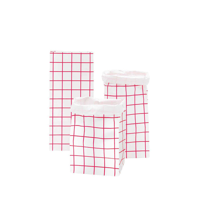 Paper Poetry: Maxi Block Bottom Bag Pink Checkered - Small