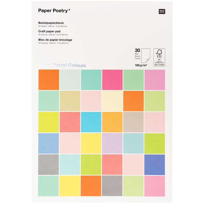 Paper Pad 180G - Super Pastel Colours
