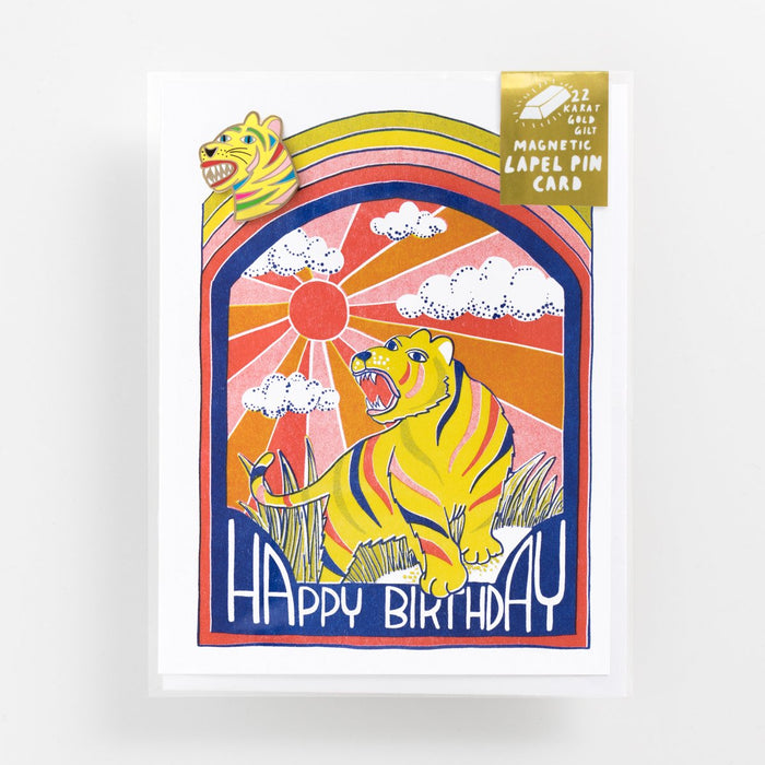 YOW - Magnetic Label Pin & Card - Rainbow Tiger