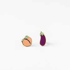 YOW - Earrings - Peach & Eggplant