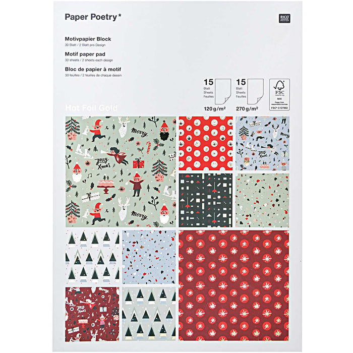 Rico Motif Paper Pad - Classic Christmas Motif Paper Pad - Classic Christmas