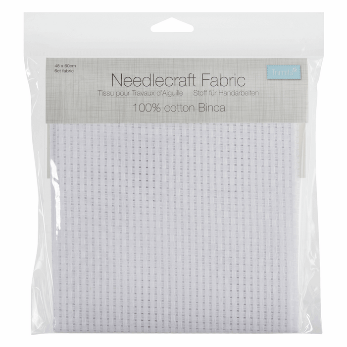 Needlecraft Fabric: Binca: 6 Count: 48 x 60cm: White
