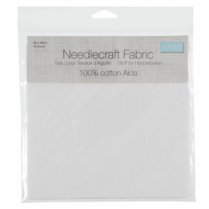 Needlecraft Fabric: Aida: White 18 Count