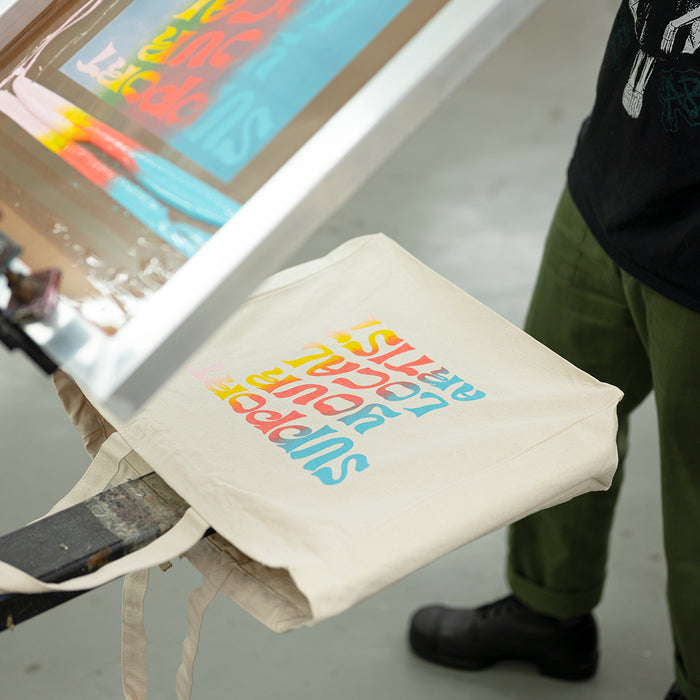 FA X Tara Collette Screen Printed Tote Bag - Support Your Local Artist