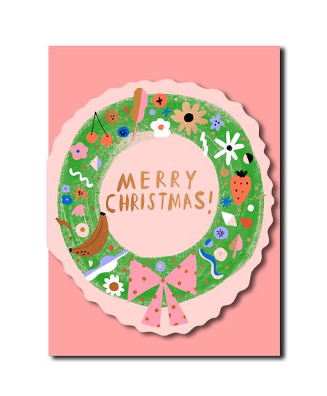 Merry Christmas Wreath card