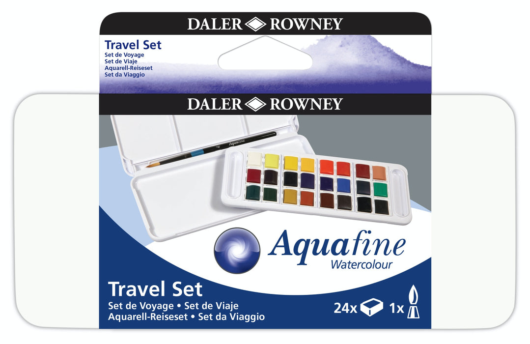 Daler Rowney Aquafine Watercolour Travel Set 24 Half Pans