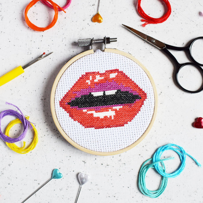 The Make Arcade - Mini Cross Stitch Kit - Read My Lips