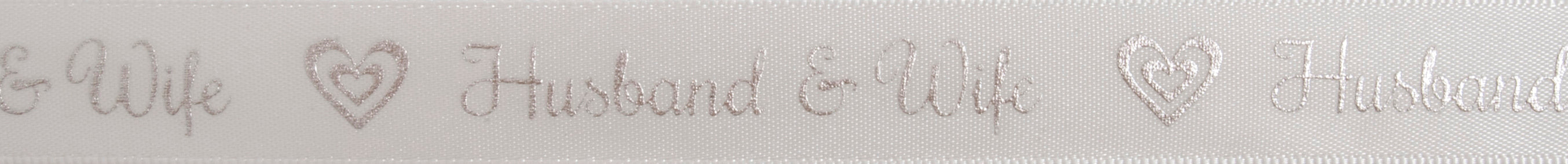 Satin - Husband and Wife - Silver - 5m x 15mm
