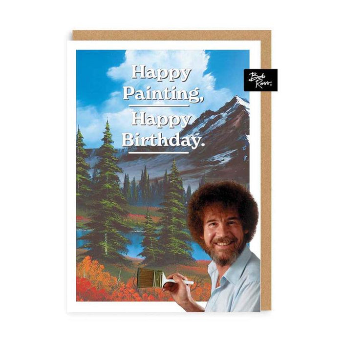 Bob Ross Mountain Painting - Happy Birthday Card