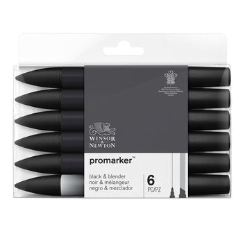 W&N Promarker Set 6PCE Black & Blender
