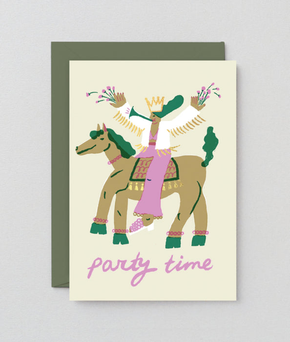 Party Time Horse/Girl Card