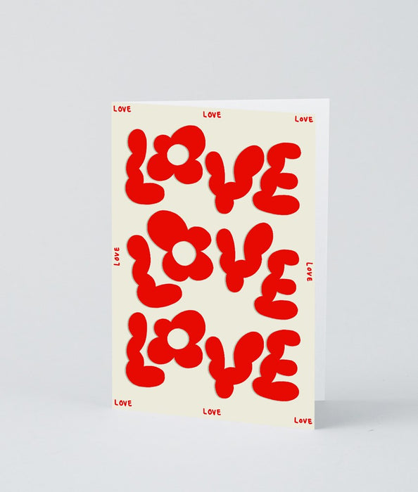 Love Love Love Embossed Card