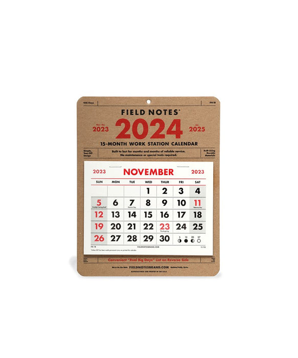 FIELD NOTES - 2024 15mth Workstation Calendar