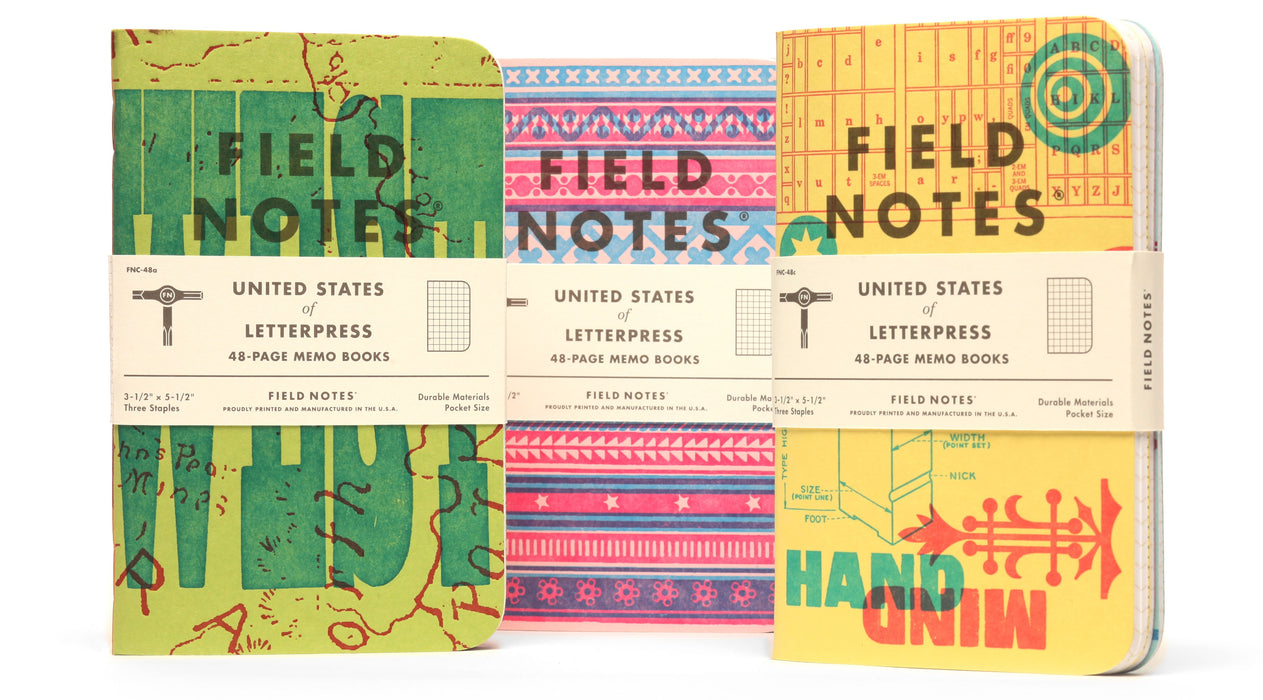 FIELD NOTES UNITED STATES OF LETTERPRESS 3 - Pack