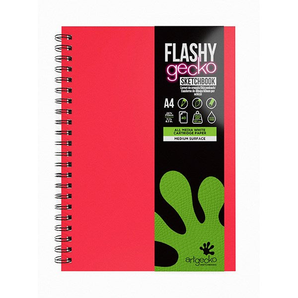 Flashy Gecko Sketchbook A4 Portrait Raspberry