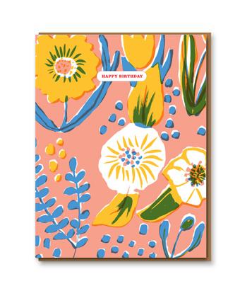 Saturated Flower Birthday card