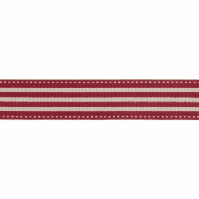 Natural Trim - 5m x 15mm - Stripes - Red