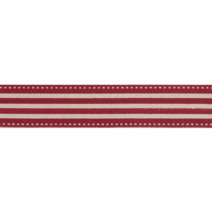 Natural Trim - 5m x 15mm - Stripes - Red