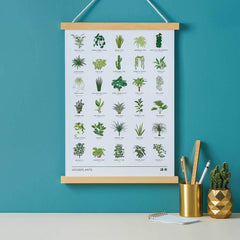 Print displayed hanging on a green wall.