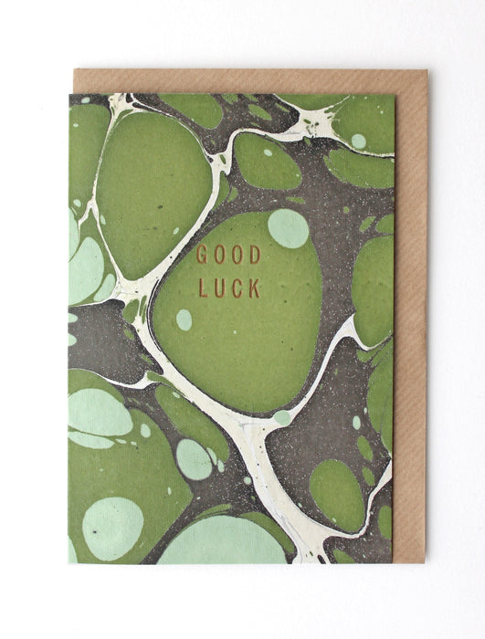 Marble Green Good Luck Card
