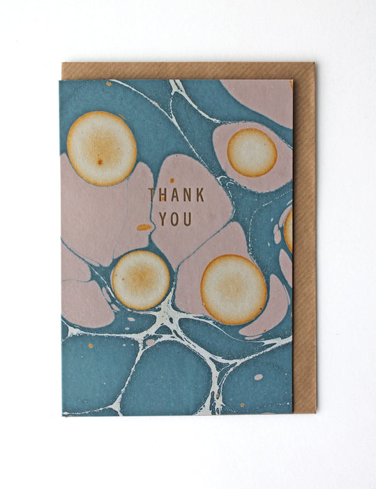 Marble Blue Thank You Card