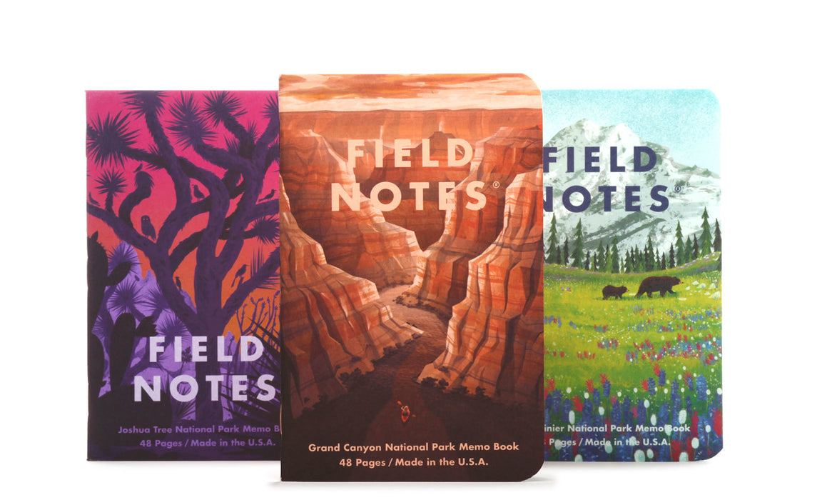 FIELD NOTES National Parks Series B 3-Pack Memo Books Graph Grid