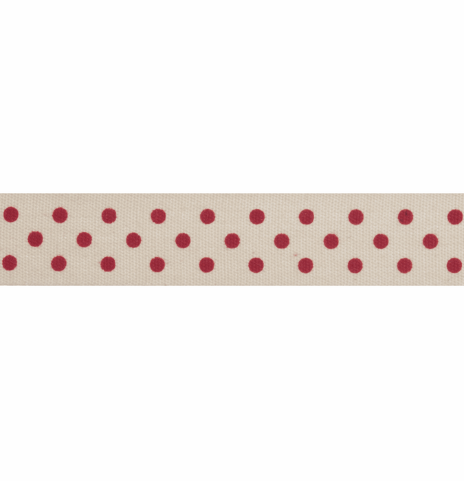 Natural Trim - 5m x 15mm - Dots - Red