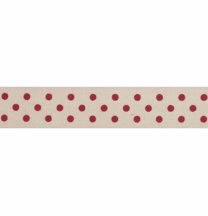 Natural Trim - 5m x 15mm - Dots - Red