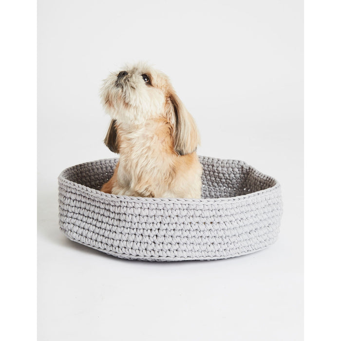 Grey basket with Shi Tzu