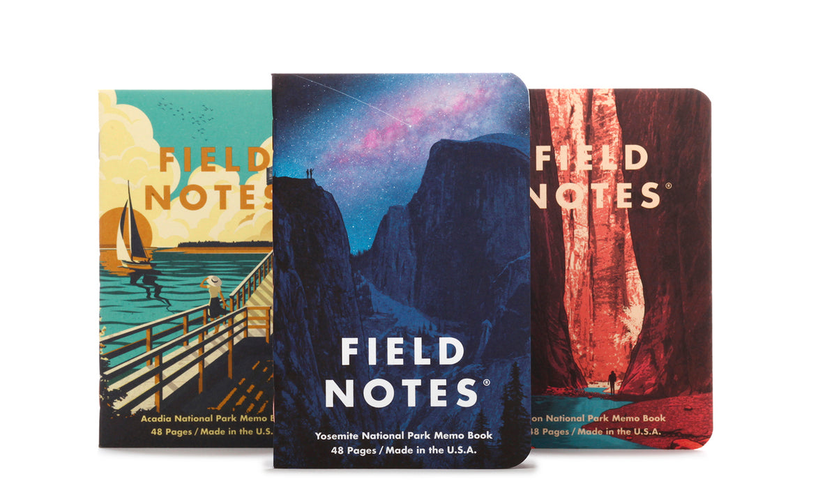 FIELD NOTES National Parks Series A 3-Pack Memo Books Graph Grid