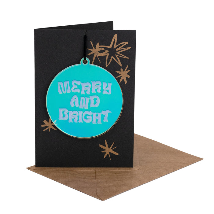 FA X Tara Collette MERRY & BRIGHT A6 BAUBLE Christmas Card