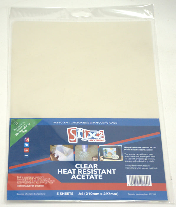 Clear Heat Resistant Acetate Sheets A4