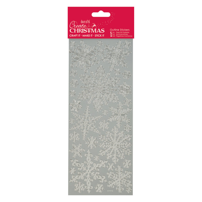 Create Christmas - Outline Stickers - Snowflakes - Silver