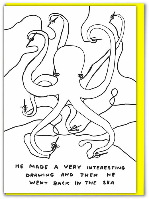 David Shrigley - Octopus Drawing Card