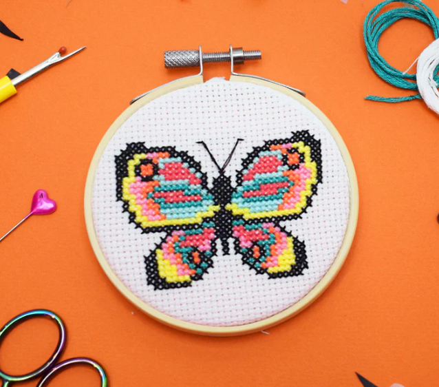The Make Arcade - Butterfly Mini Cross Stitch