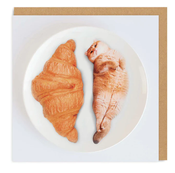 Cat Croissants Square Greeting Card