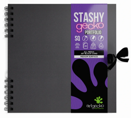 Stashy Gecko Portfolio Scrapbook Black 300x300mm