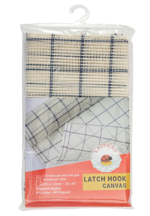 Latch Hook Canvas: 3.75 Count: 1.52m x 91.4cm, White