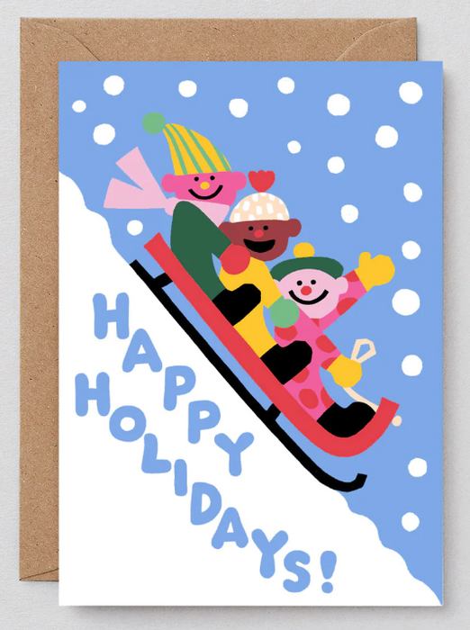 Happy Holidays Sledge Card