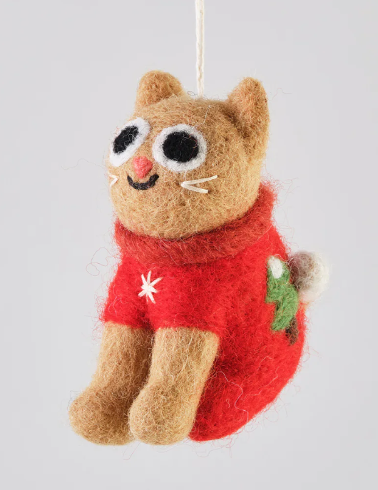 Esther, Cat with Christmas Jumper Hanging Decoration