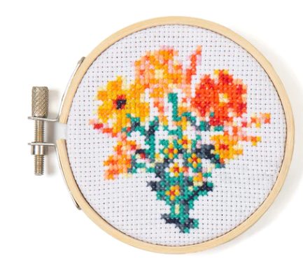 Mini Cross Stitch Embroidery Kit Flowers