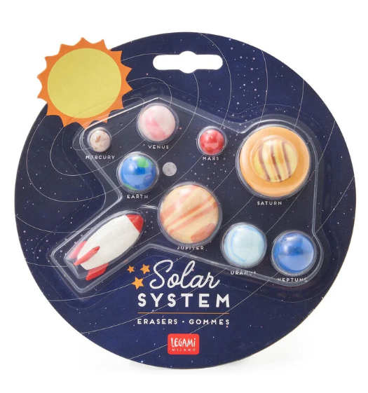 Legami Solar System - Set Of 9 Erasers