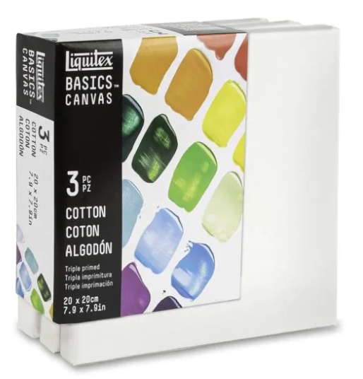 Liquitex Basics Cotton Canvasx3 20x20cm