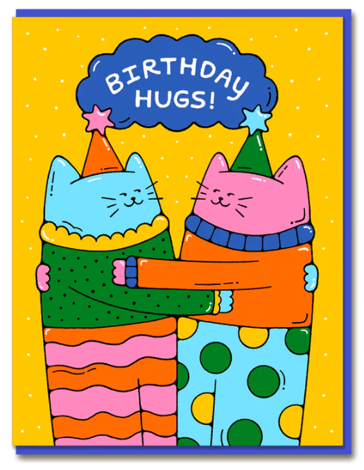 Birthday Hugging Cats Cards